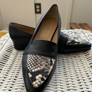 Avellini Italian Loafers with Faux snakeskin detail.